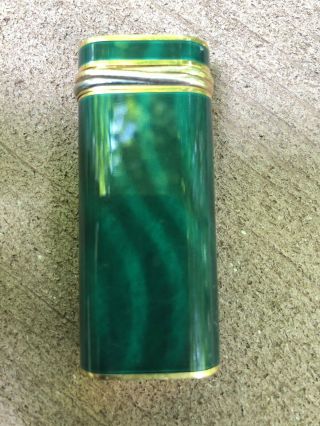 CARTIER LIGHTER - Green Lacquer W/Gold Trim 4