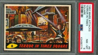1962 Topps Mars Attacks Terror In Times Square 8 Psa 8 (nearmint -)