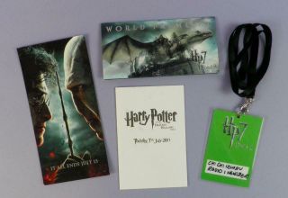 Harry Potter Deathly Hallows Part 2 Tv Pass,  World Premiere Party Invite,  Staff