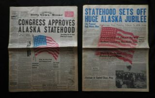 1958 Anchorage & Fairbanks Alaska Statehood Jubilee Complete Newspapers