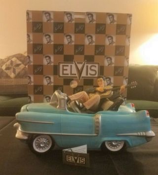 Elvis Blue Cadillac Cookie Jar By Vandor,  First Edition 5084 Of 10,  000