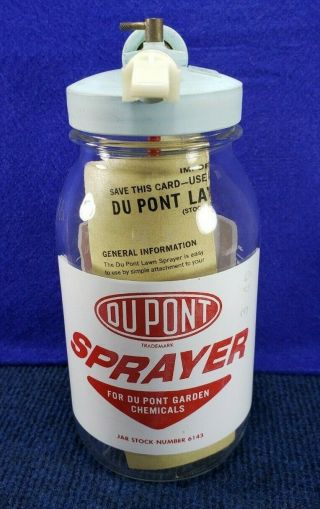 Vtg 1950s/60s Dupont Garden Hose Lawn Sprayer,  Glass Jar,  Owens - Illinois Glass Co