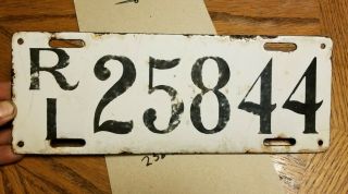 1912 - 17 Rhode Island Porcelain Passenger Car License Plate Black & White