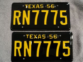 Restored 1956 Texas License Plates
