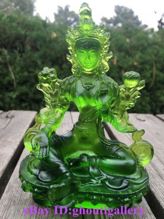 Green Tara Buddha/art Glass/crystal Sculpture
