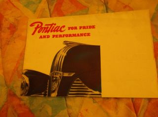 1940 Pontiac Brochure Or Booklet.