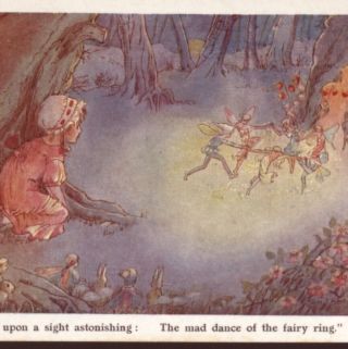 .  Hidden Girl Watches " Mad Dance Of Fairy Ring ",  Hilda Miller,  Postcard