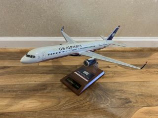 Us Airways Boeing B757 - 200 Wood Resin Desk Display Model 1/100 Airplane