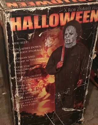 Life - size Michael Myers Animated Prop with knife attack and theme song W Box 7