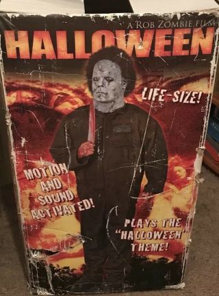 Life - size Michael Myers Animated Prop with knife attack and theme song W Box 9