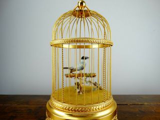 Swiss Reuge Music Box Bird Cage with Musical Automation Singing Birds 3