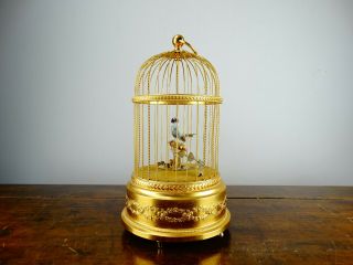 Swiss Reuge Music Box Bird Cage with Musical Automation Singing Birds 5
