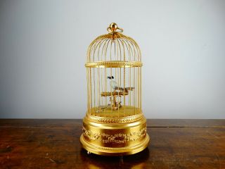 Swiss Reuge Music Box Bird Cage with Musical Automation Singing Birds 6