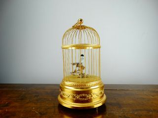 Swiss Reuge Music Box Bird Cage with Musical Automation Singing Birds 7