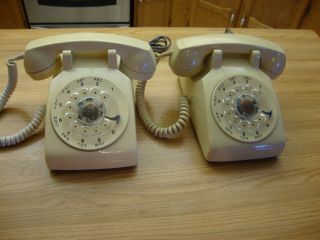 Two Vintage 1980 1981 Almond Northern Telecom Rotary Telephone Made In Canada