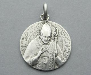 French,  Antique Religious Silver Pendant.  Alphonsus Liguori.  By Tricard.