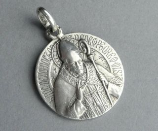 French,  Antique Religious Silver Pendant.  Alphonsus Liguori.  By Tricard. 2
