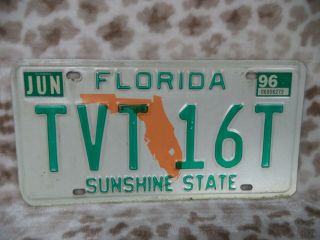 Vintage 1990s Florida Sunshine State License Plate Tvt16t