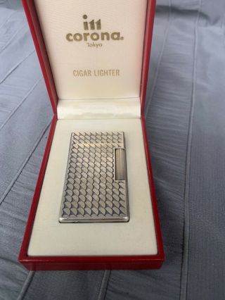 Vintage Corona Japan Chrome Silver Color Pipe Cigar Lighter