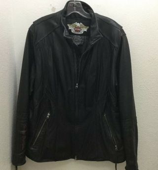 Ladies 3w Leather Harley Davidson Jacket Euc