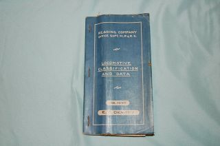 Reading Company Locomotive Classification & Data 1960