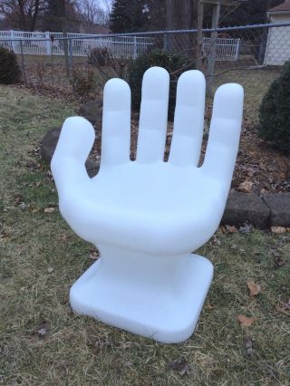 Giant White Left Hand Shaped Chair 32 " Tall Adult 70 