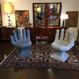 GIANT White Left HAND SHAPED CHAIR 32 