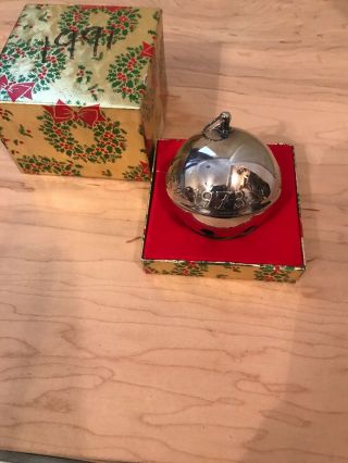 Wallace Silversmiths Christmas Sleigh Bell Ornament 1973 3rd Annual