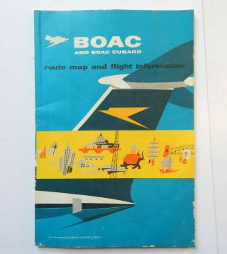 Boac & Boac Cunard Route Map & Flight Information (1964)