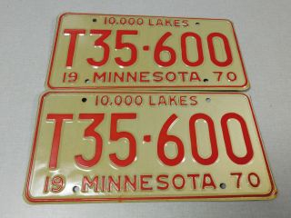 1970 Minnesota Farm Truck License Plate Pair