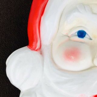 Vintage Union Product Santa Head Face Blow Mold Plastic Wall Hanging Lighted 104 5