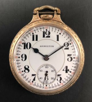 1925 Hamilton 16s 21j Double Sunk Pocket Watch 992/2 2373124 Montgomery Dial