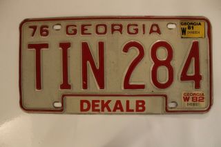 1976 Vintage Georgia Automobile License Plate Auto Tag Interesting Number Tin284