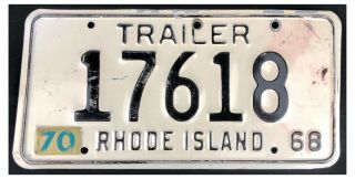 Rhode Island 1970 Trailer License Plate 17618