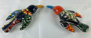 6.  5 " Hummingbirds Wall Decor Mexican Talavera Ceramic Pottery Folk Art