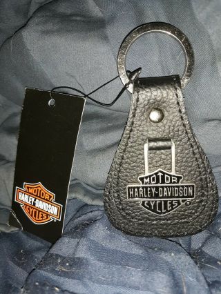 Harley Davidson Leather Fob Key Ring Xfl0027 W/ Tag