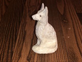 Zuni Carved Antler Snow Wolf Fetish Signed Pernell Laate (d. ) Native American 3