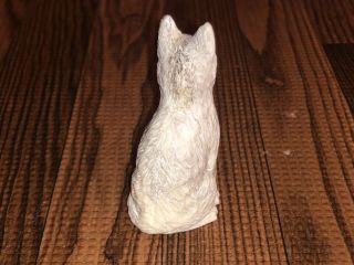 Zuni Carved Antler Snow Wolf Fetish Signed Pernell Laate (d. ) Native American 5