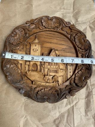 Rothenburg Germany 3d Wood Resin Wall Plate/plaque 9” German Cities Pre - Owned