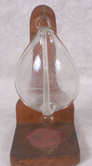 Vintage Hand Blown ClipperShip Weather Glass Storm Glass Barometer on Orig Stand 2