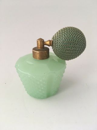 Vintage Jadeite Green Perfume Bottle With Atomizer