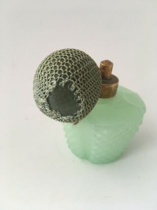Vintage Jadeite Green Perfume Bottle with Atomizer 3
