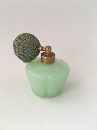 Vintage Jadeite Green Perfume Bottle with Atomizer 4