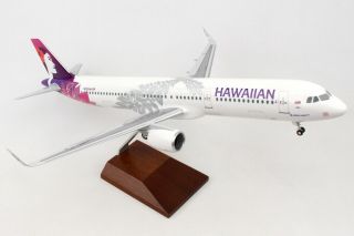 Skymarks Skr8414 Hawaiian Airlines Airbus A321neo Desk Top Model 1/100 Airplane