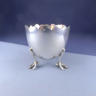 Sterling Silver Chicken Egg Cup / French