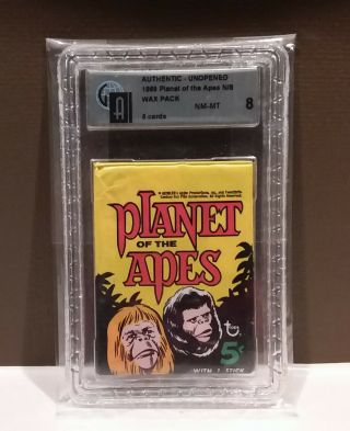 1969 Topps Planet Of The Apes Wax Pack Graded Gai 8 Nm/mt