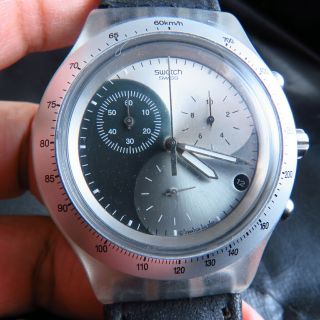 Aluminium Swiss Made Vintage Swatch Chronograph Quartz Men Watch