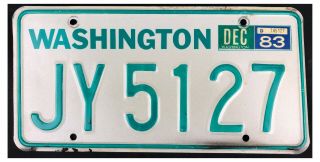 Washington 1983 Trailer License Plate Jy 5127