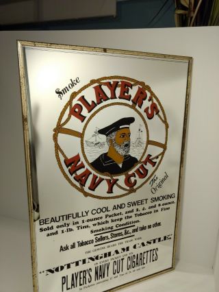 Vintage PLAYER ' S NAVY CUT Cigarettes WWII Framed Advertising Mirror Sign Japan 2