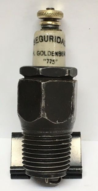 Rare Vintage 1920’s Seguridad H.  Goldenberg Spark Plug 1/2” Thread Model T Ford